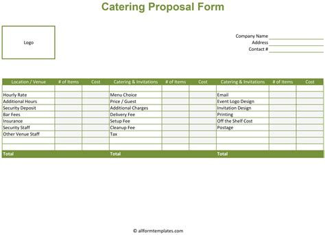 Catering Proposal Templates 01 Hd All Form Templates Gambaran