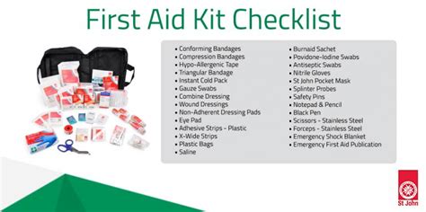 your first aid checklist for back to work st john vic