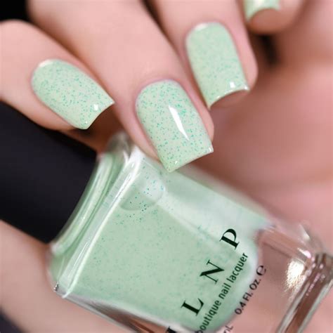 Ilnp Dew Drop Pastel Mint Speckled Nail Polish Nail Polish Green