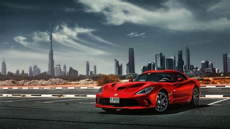 Full Hd Wallpaper Dodge Viper Roadster Dubai Desert