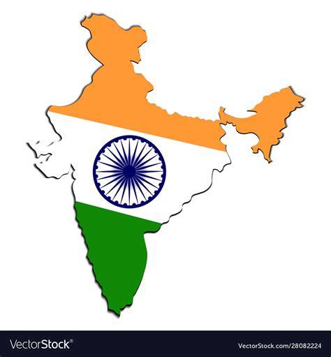 Creative Map India With National Indian Royalty Free Vector