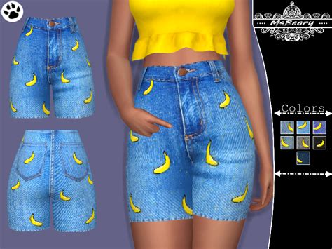 Msbearys Denim Banana Shorts Sims 4 Mac Sims Cc Sims 4 Game Mods