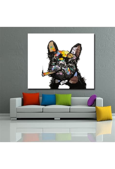 Cool Dog Hand Painted Modern Home Decor Wall Art Painting
