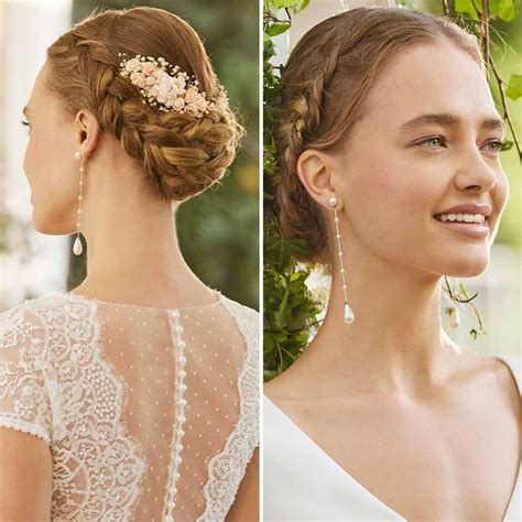 raccolto sposa trecce e fiori autumn outfit wedding hairstyles marie diamond earrings hair