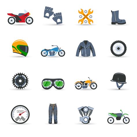 Motorcycle Icons Set 468222 Vector Art At Vecteezy