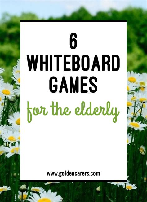 Board games for the elderly. 6 Whiteboard Games for the Elderly