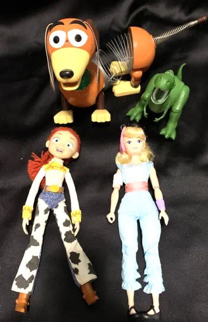 Toy Story Movie Lot Of 4 Disney Pixar Rex Bo Peep Slinky Dog Jessie Tom