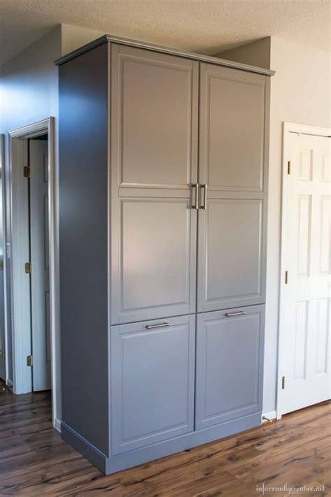 If you choose glass doors for your wall cabinet, consider using glass shelves and cabinet lighting. How to Assemble an IKEA Sektion Pantry - Infarrantly Creative
