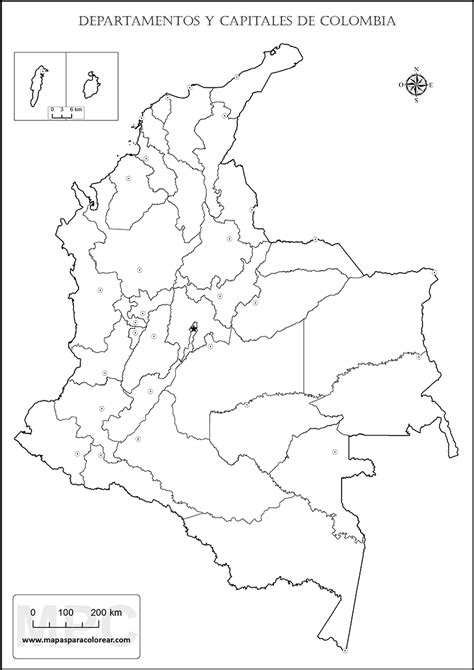 Mapas De Colombia Para Colorear