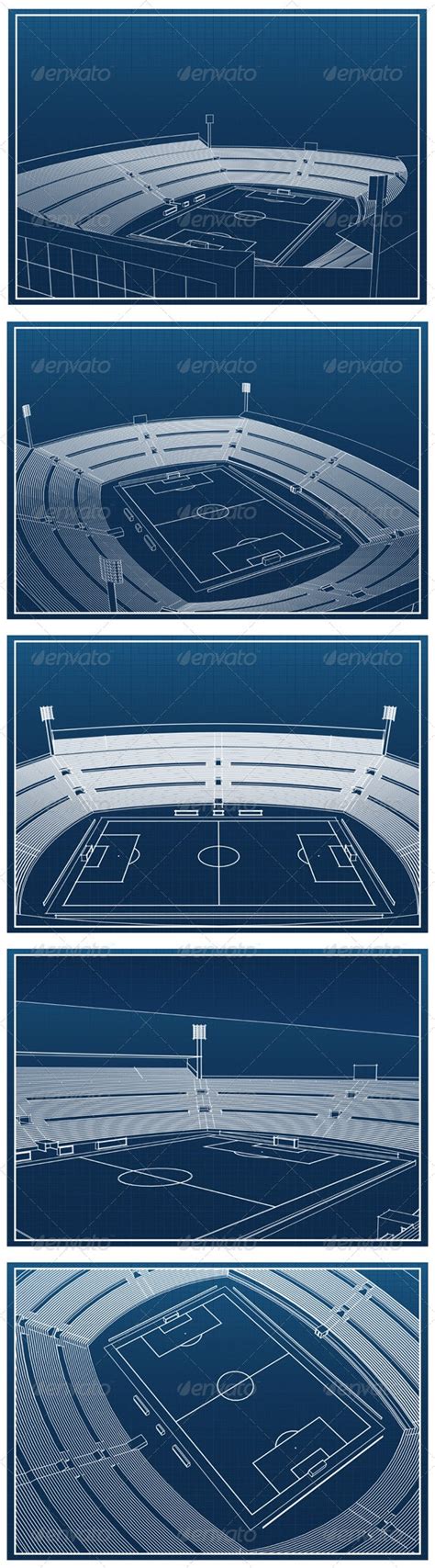 Soccer Stadium Blueprints By Aivectors Graphicriver