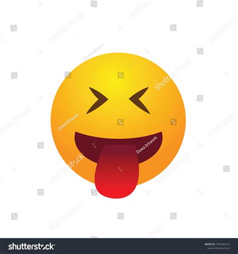Emoticon Face With Stuck Out Tongue And Tightly Royalty Free Stock