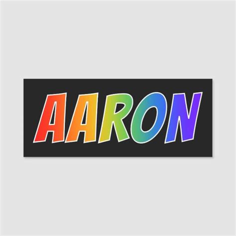 First Name Aaron Fun Rainbow Coloring Name Tag Zazzle First