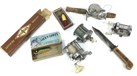 Lot Vintage Fishing Reels Knife Lures