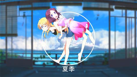 Wallpaper Anime Blue Summer Shapes New Game Yagami Kou Color