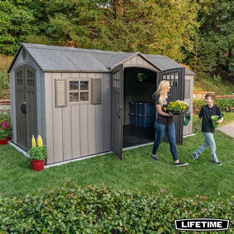 Multiply by.78 to convert to us dollars) found at: Lifetime 15ft x 8ft (4.6 x 2.4m) Dual Entry Storage Shed ...