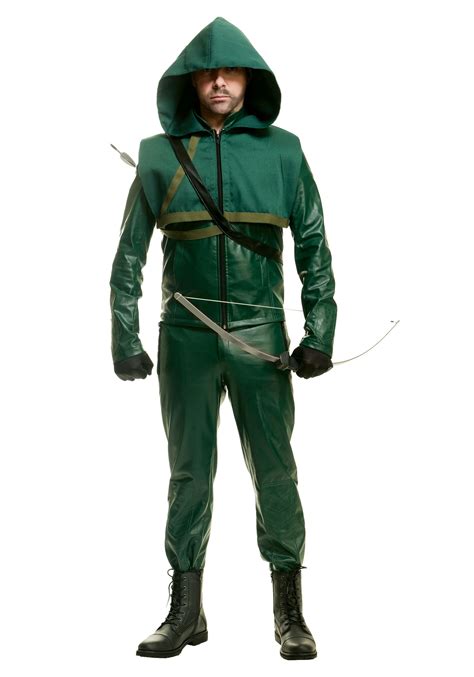 Mens Premium Arrow Costume Arrow Costume Green Arrow Costume Mens