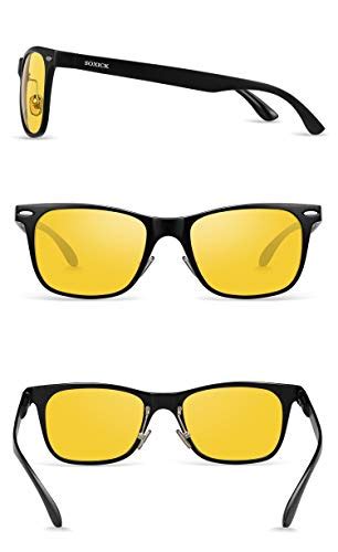soxick night driving glasses anti glare polarized night vision sunglasses for men women yellow