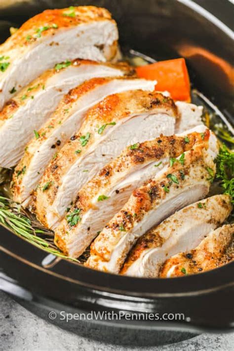 crock pot turkey breast with a herbed butter rub spend with pennies