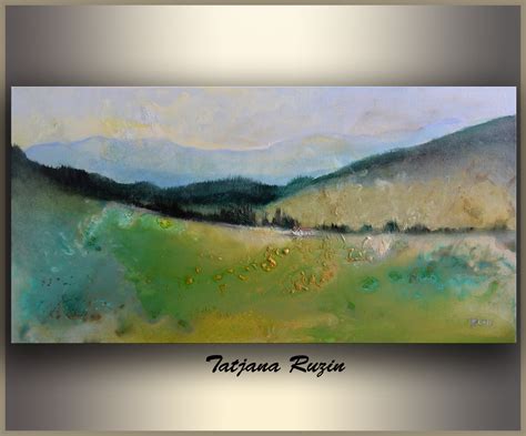 Landscape Painting Acrylic Painting Original Painting Emerald Green