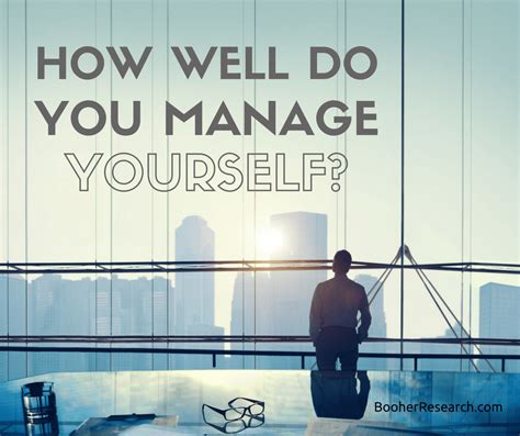 How Well Do You Manage Yourself Booher Research Institute