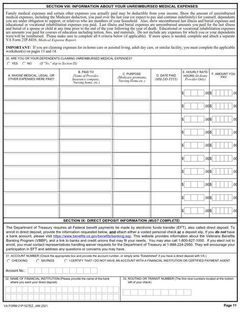 Va Form 21 527ez Application For Veterans Pension Va Forms