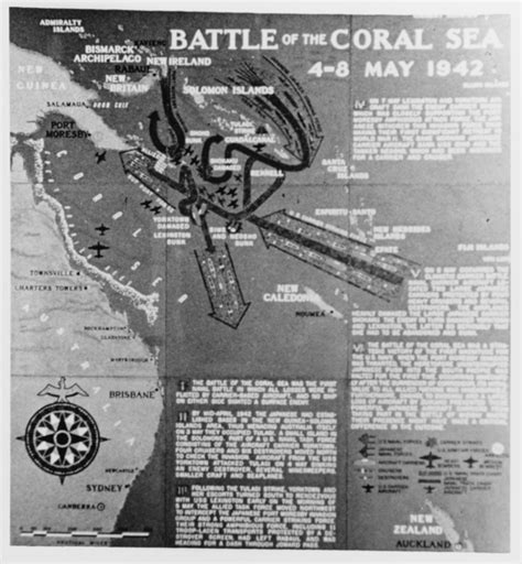 Nh 114451 Coral Sea World War Ii Battle Chart Battle Of The Coral Sea