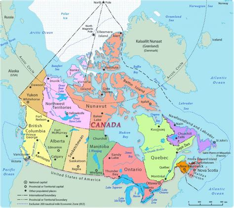 Mapa De Canad Pol Tico F Sico Provincias Capitales Para Colorear Im Genes Totales