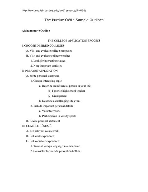 Example Of Apa Research Paper Outline How To Write An Outline For A