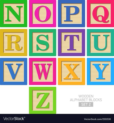 Wooden alphabet blocks letter wood baby learning vintage abc kids box anthony. Wooden alphabet blocks Royalty Free Vector Image