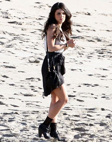 92010 Star Shenae Grimes Wears Boots On The Beach Daily Mail Online