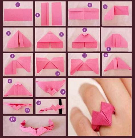 愛心戒指自己摺！ Origami Patterns Origami Crafts Cute Origami