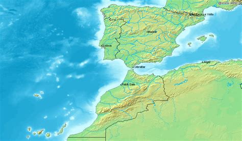 ˈrejno ð(e) esˈpaɲa]) ist ein staat auf der iberischen halbinsel im südwesten europas, mit den balearischen inseln im mittelmeer, den kanarischen inseln im atlantik und zwei exklaven in nordafrika. Landkarte Spanien - Landkarten download -> Spanienkarte ...