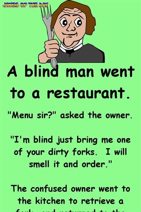 A Blind Man Has A Funny Way Of Ordering His Food Clean Funny Jokes