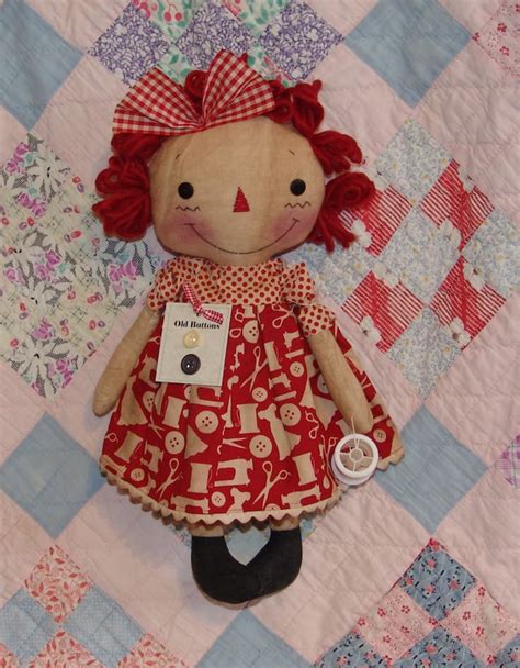 Primitive Raggedy Cloth Doll Pattern Craft Raggedy Doll Etsy