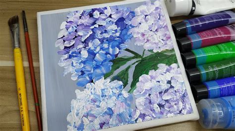 Relaxing Acrylic Painting Easy Art Step By Step Hydrangea