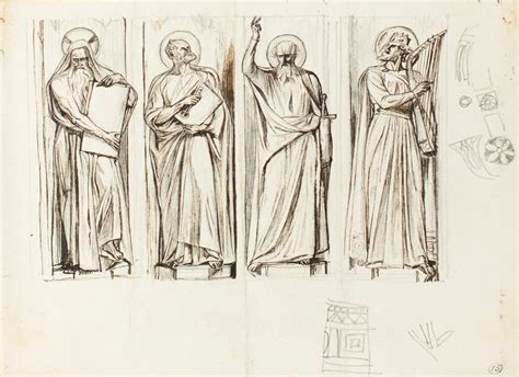 Four Figures In Niches A Design For Part Of The Westminster Abbey