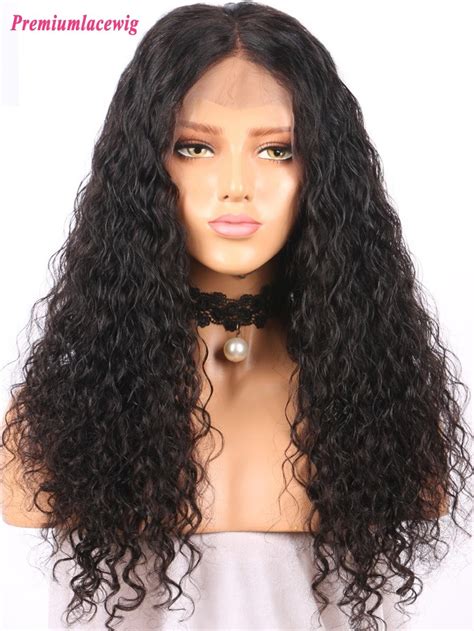 Density Brazilian Virgin Hair Water Wave Lace Front Wig Wholesale Human Inch
