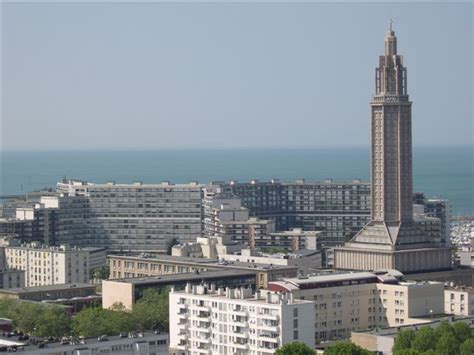 Le Havre Vu De La Tour De Lhôtel De Ville Vers Louest Le Havre D