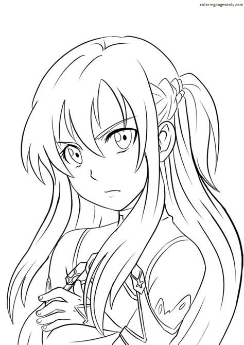 Asuna Coloring Pages Free Printable Coloring Pages