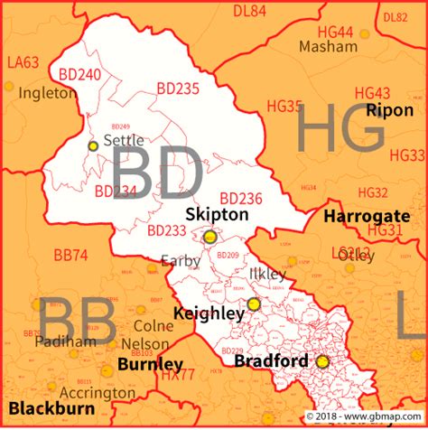 Bradford Postcode Map Gadgets 2018