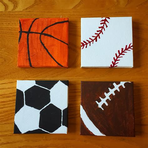 Mini Set Of Sports Canvas Paintings Art Instagram Page Myselfon