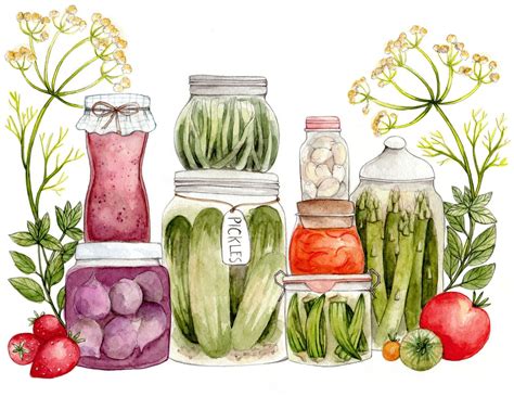 Sale Canning Love 2014 Wall Calendar Etsy Watercolor Food