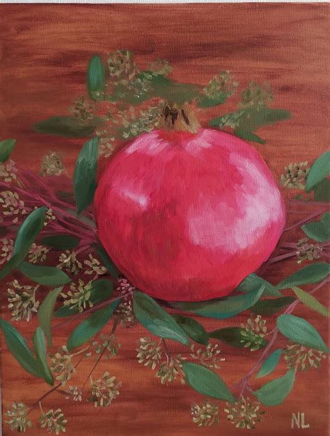 Fruit Painting Pomegranate Oil Painting On Canvas Still Etsy
