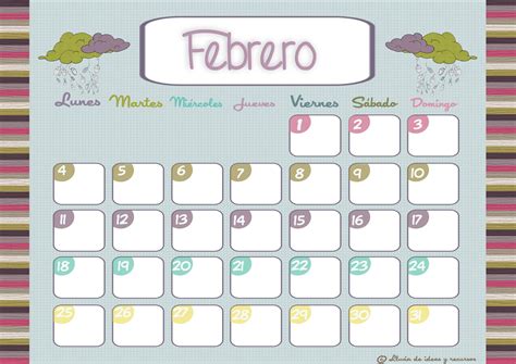 Descargables Calendarios De Febrero 2013 Lluvia De Ideas
