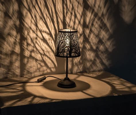 Tree Silhouette Table Lamp Unique Forest Light Modern Lighting Decor