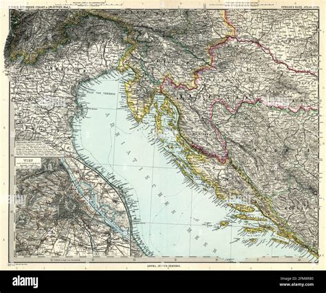 Vintage Copper Engraved Map Of Adriatic Sea From 19th Century All Maps