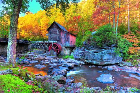 Grist Mill In Autumn 8k Wallpaper Download
