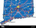 Mapa detallado del estado de Connecticut, en formato vectorial, con ...