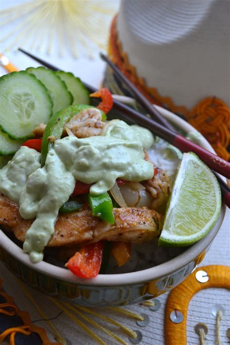More Than Burnt Toast East Meets Tex Mex With A Naked Chicken Fajita Rice Bowl Topped With