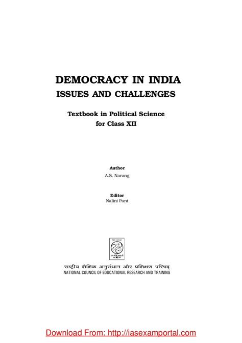 Democracy In India Class 12